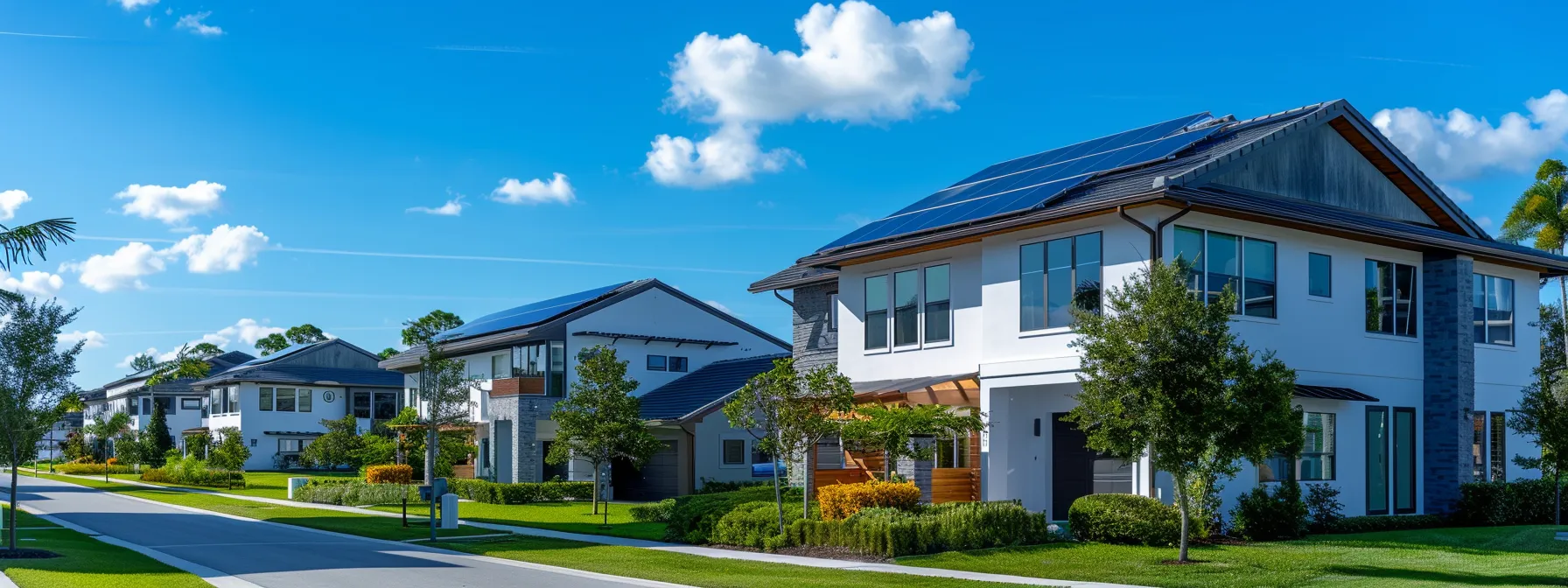 a sunlit orlando neighborhood showcases modern homes adorned with sleek solar panels, emphasizing sustainable energy and eco-friendly living amidst vibrant greenery and clear blue skies. a sunlit orlando neighborhood showcases modern homes adorned with sleek solar panels, emphasizing sustainable energy and eco-friendly living amidst vibrant greenery and clear blue skies.